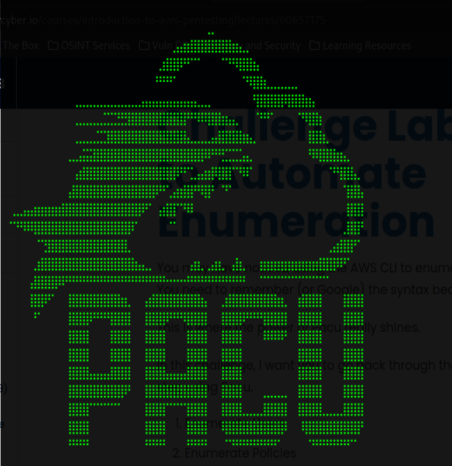 screen shot of the ASCII art that displays when you start pacu